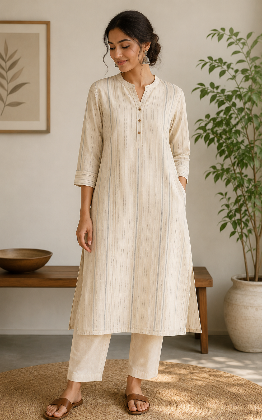 Ivory Breeze Khadi Kurta